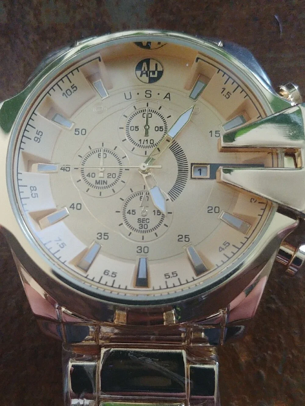Gold-Tone Men's Chronograph Watch - USA Branding
